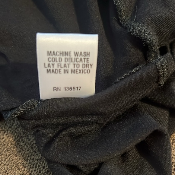 NEW Loveappella Faux Tie Wrap Top Size Small Color is Black - Picture 10 of 11